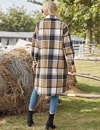 PUWEI Women's Plaid Shacket