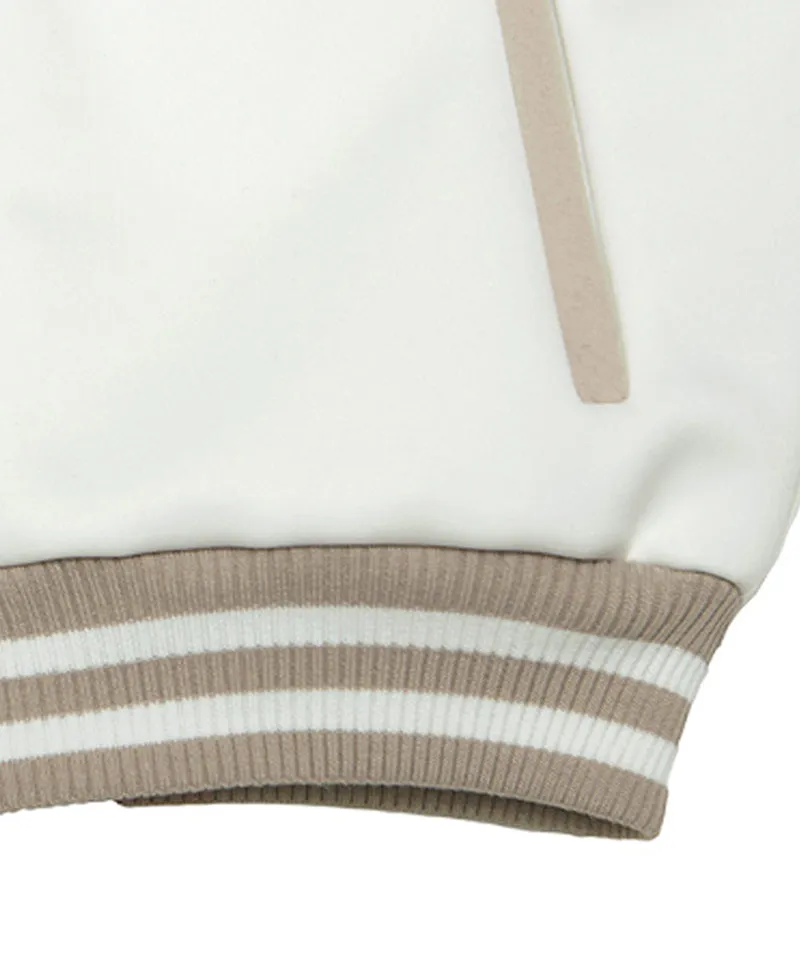 Q.C PLAY: Functional Neo-Double-Layer Quilted Lining Two-Tone Hooded Zip-Up Vest - Ivory