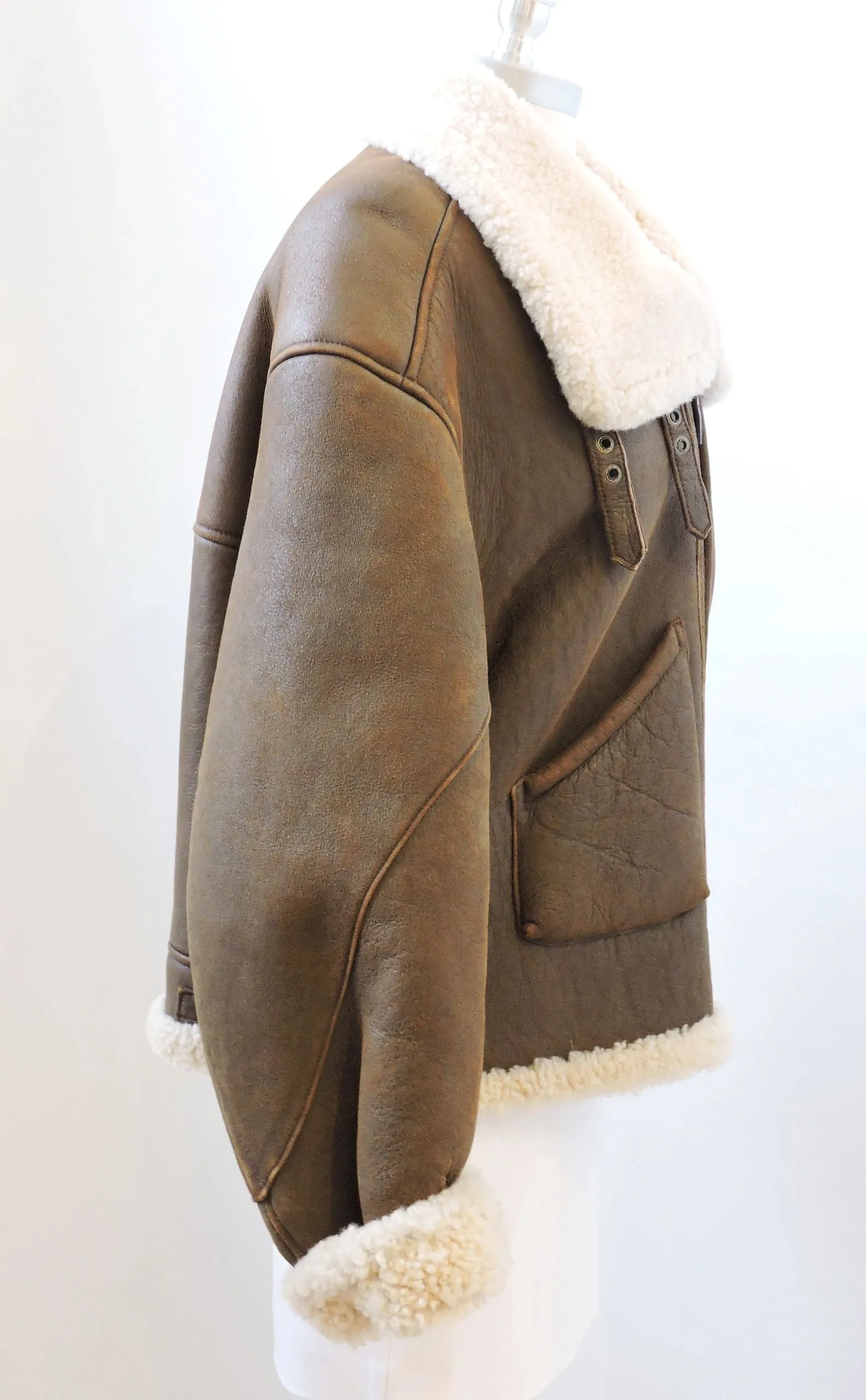 Ralph Lauren Collection Shearling Bomber Jacket Size L