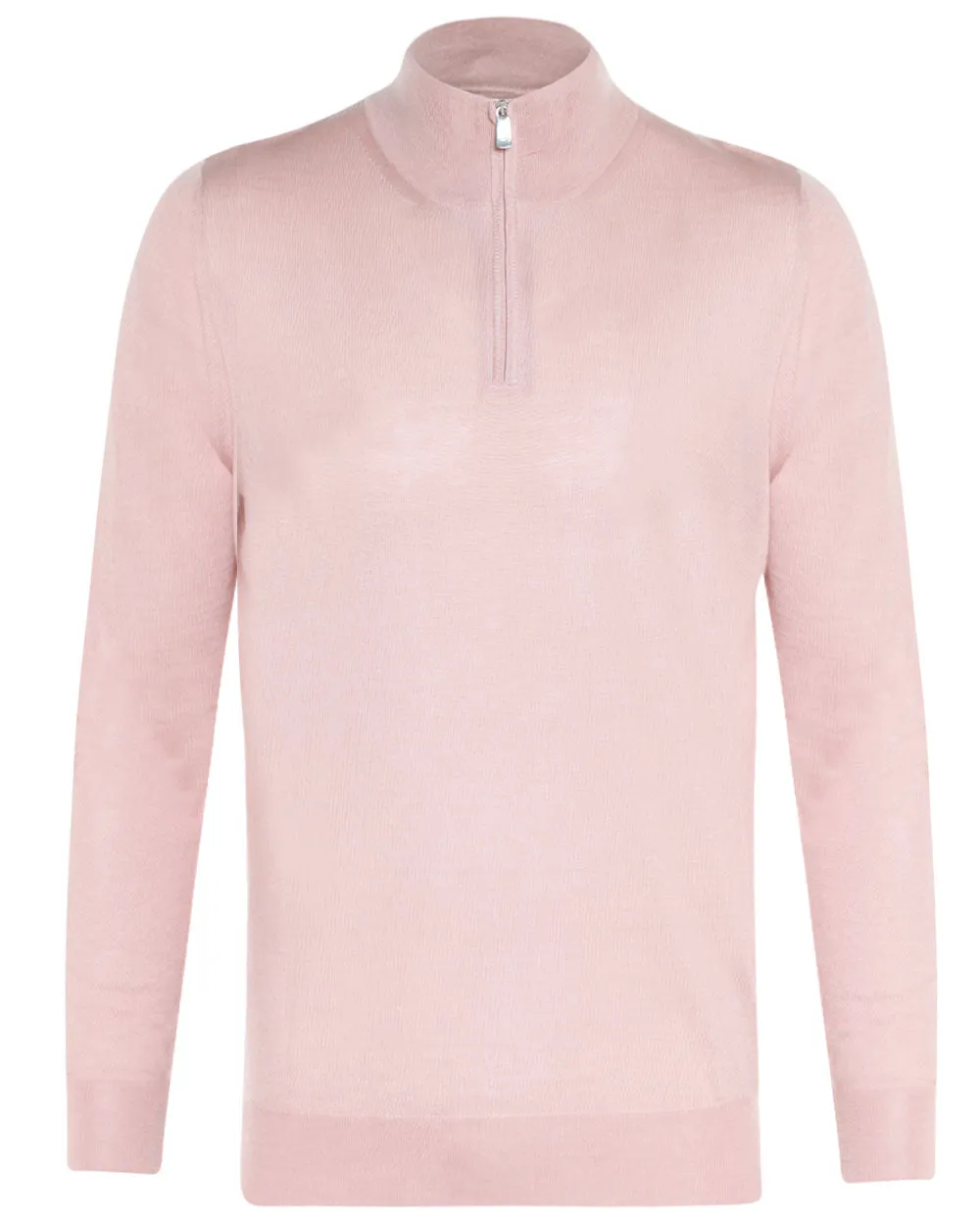 Rose Cashmere Blend Quarter Zip Sweater