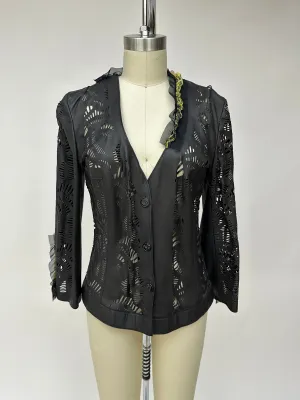 Save The Queen Leather Lace-Up Jacket