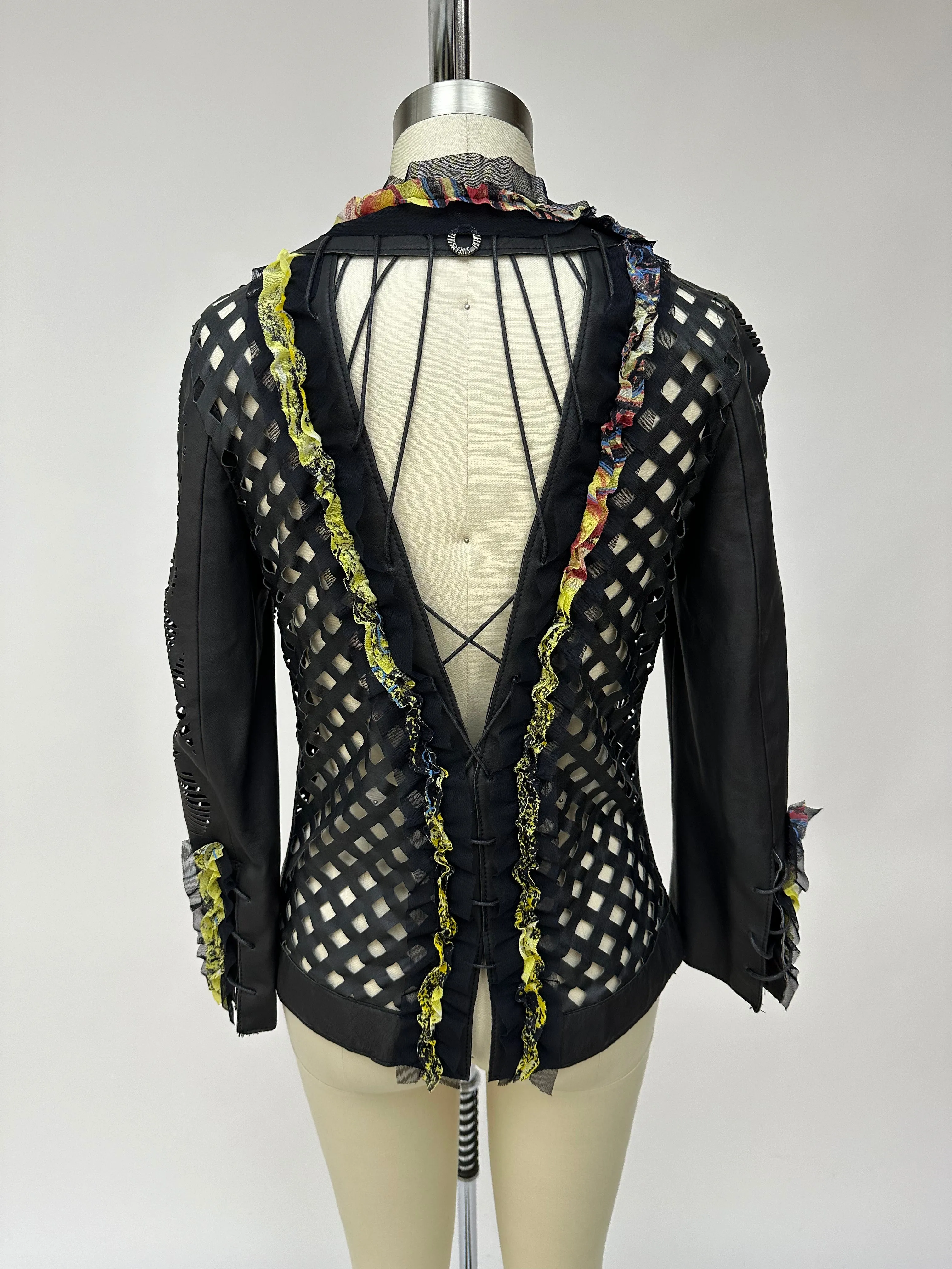 Save The Queen Leather Lace-Up Jacket