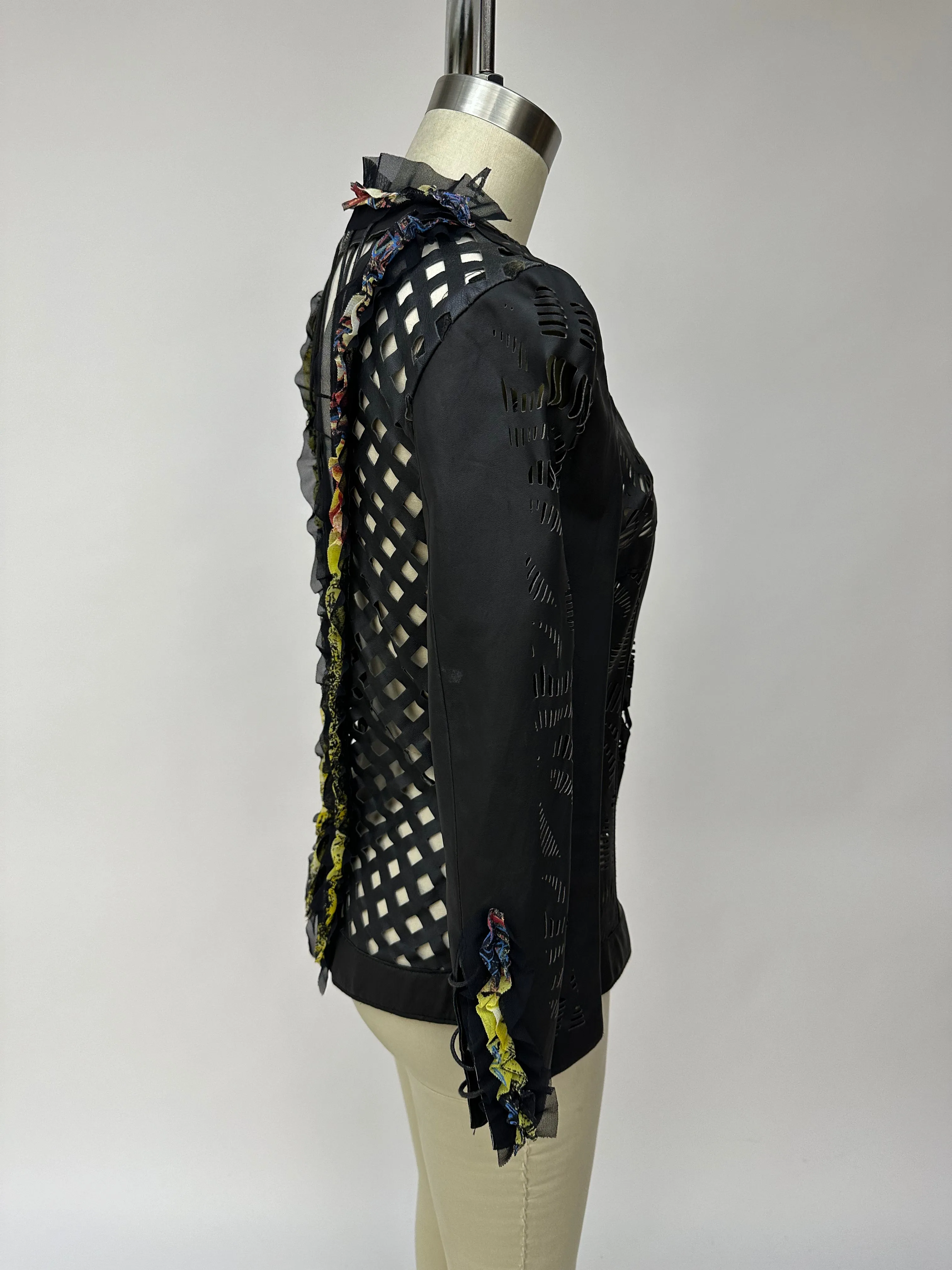 Save The Queen Leather Lace-Up Jacket