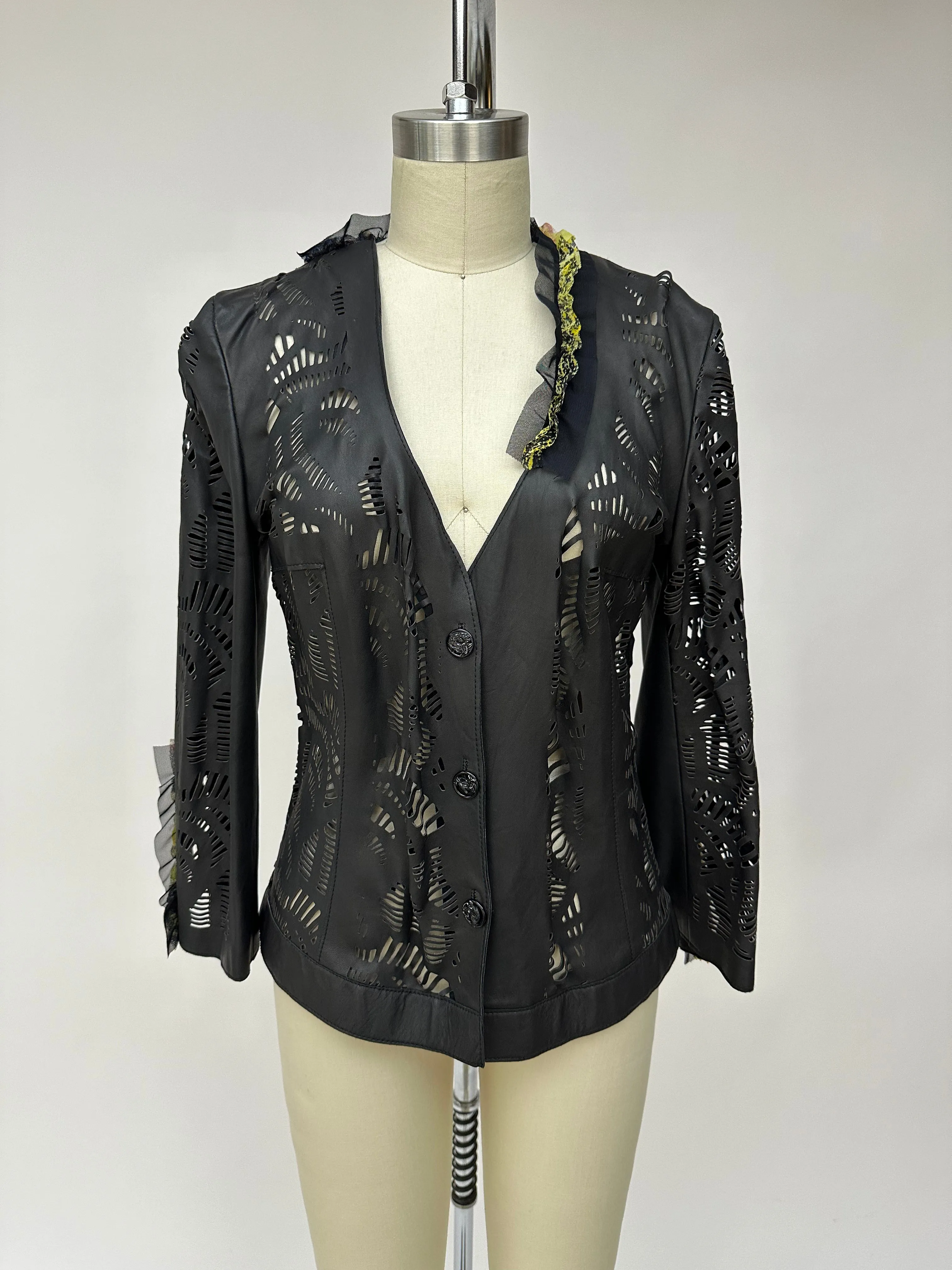 Save The Queen Leather Lace-Up Jacket