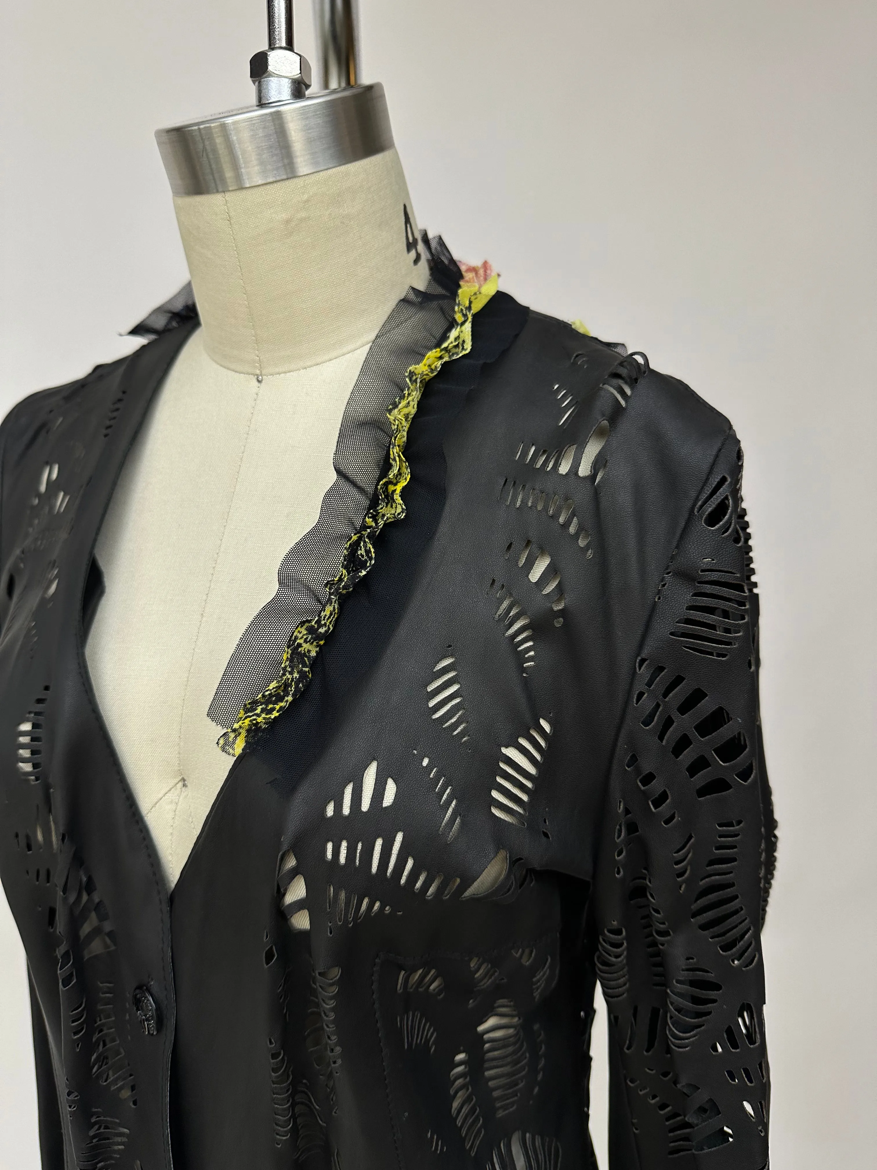 Save The Queen Leather Lace-Up Jacket