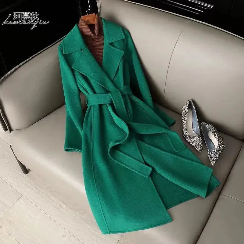 Simplicity & Versatility – Slim-Fit 100% Wool Coat for Women, Hepburn Style