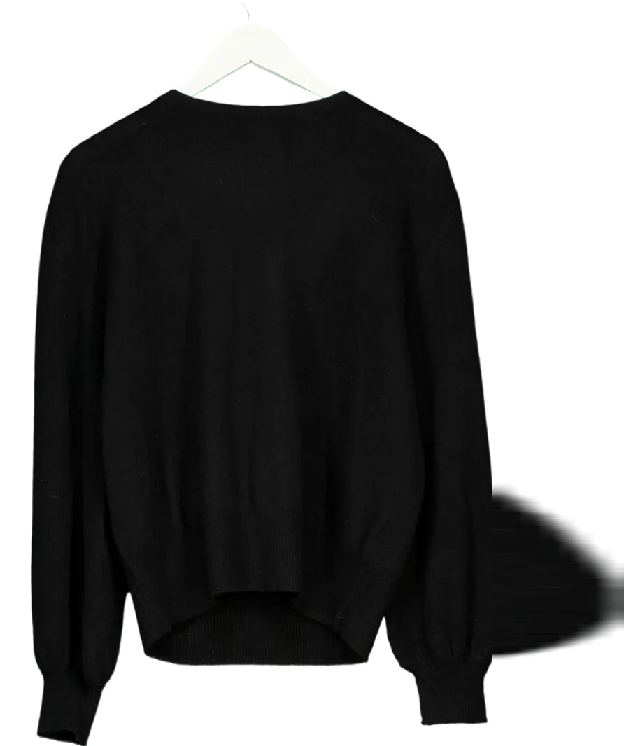 Sinead Keary Black "the Lily" - Cashmere Bow Back Sweater UK M