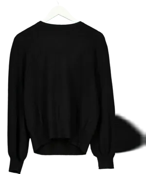 Sinead Keary Black "the Lily" - Cashmere Bow Back Sweater UK M