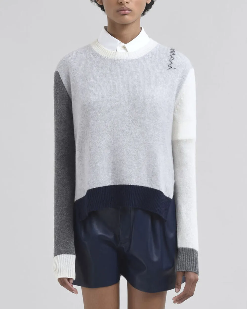 Sodium Colorblock Round Neck Sweater