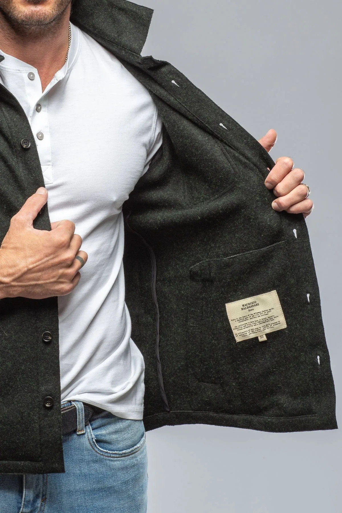 Sooter Cashmere Overshirt in Green