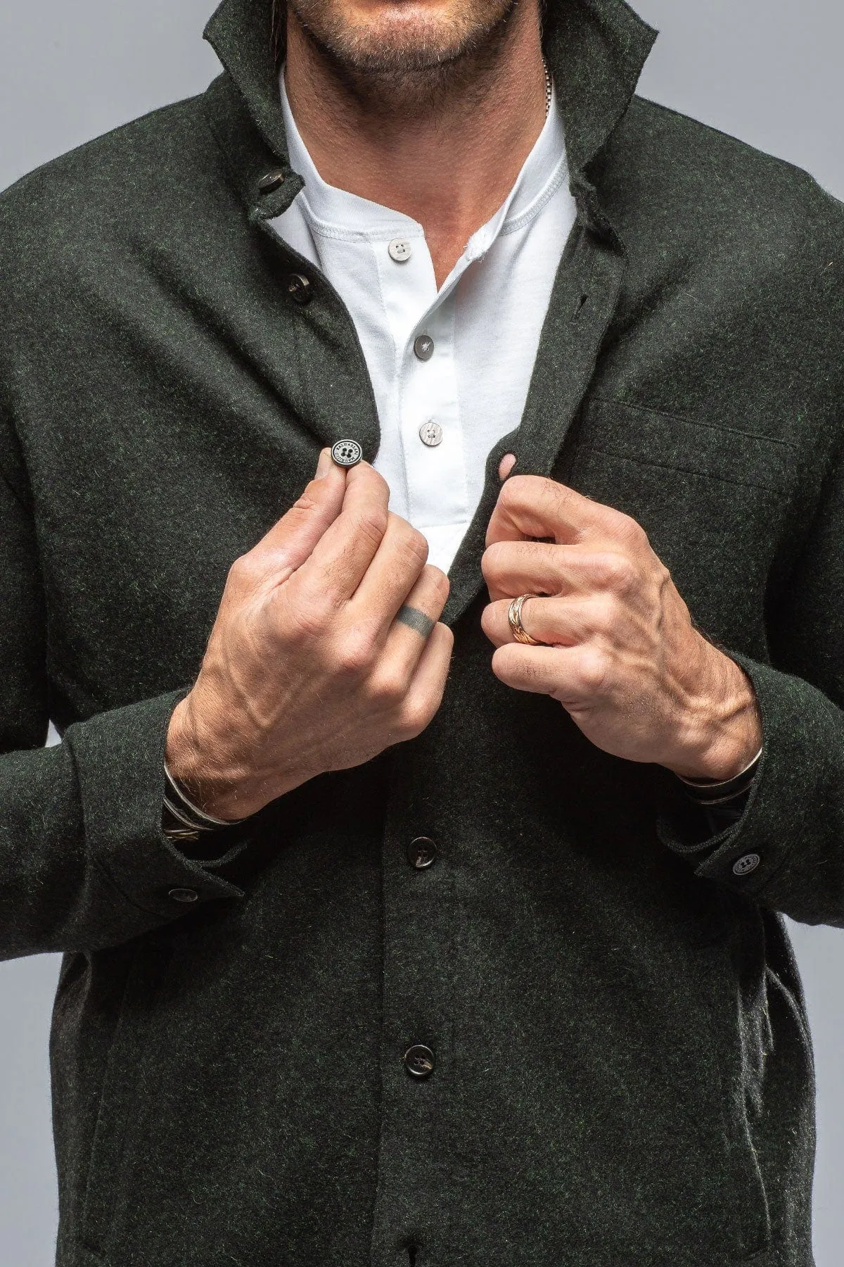 Sooter Cashmere Overshirt in Green