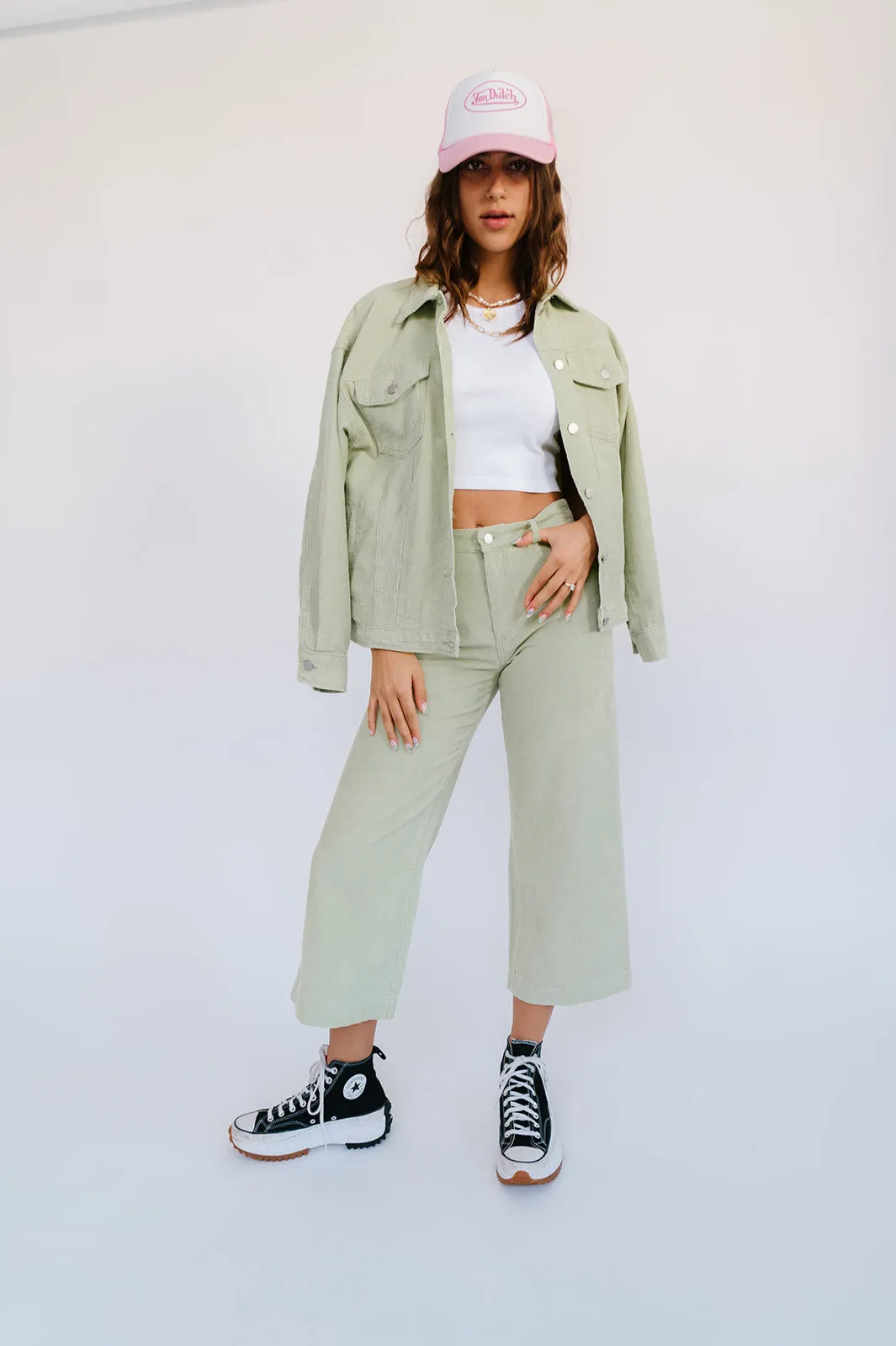 Sweet Emotion Corduroy Jacket// Sage