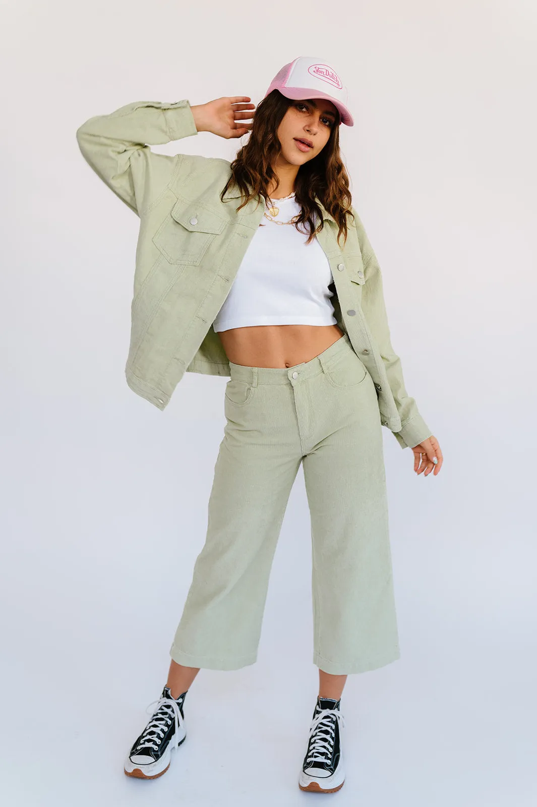Sweet Emotion Corduroy Jacket// Sage