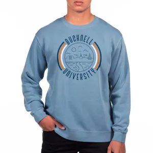 USCAPE Bucknell University '90s Flyer Fleece Crewneck, Slate Blue