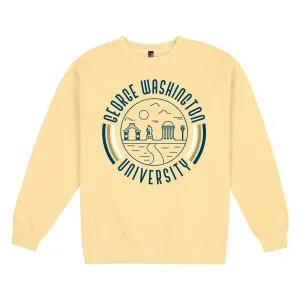 USCAPE George Washington University '90s Flyer Fleece Crewneck, Yellow