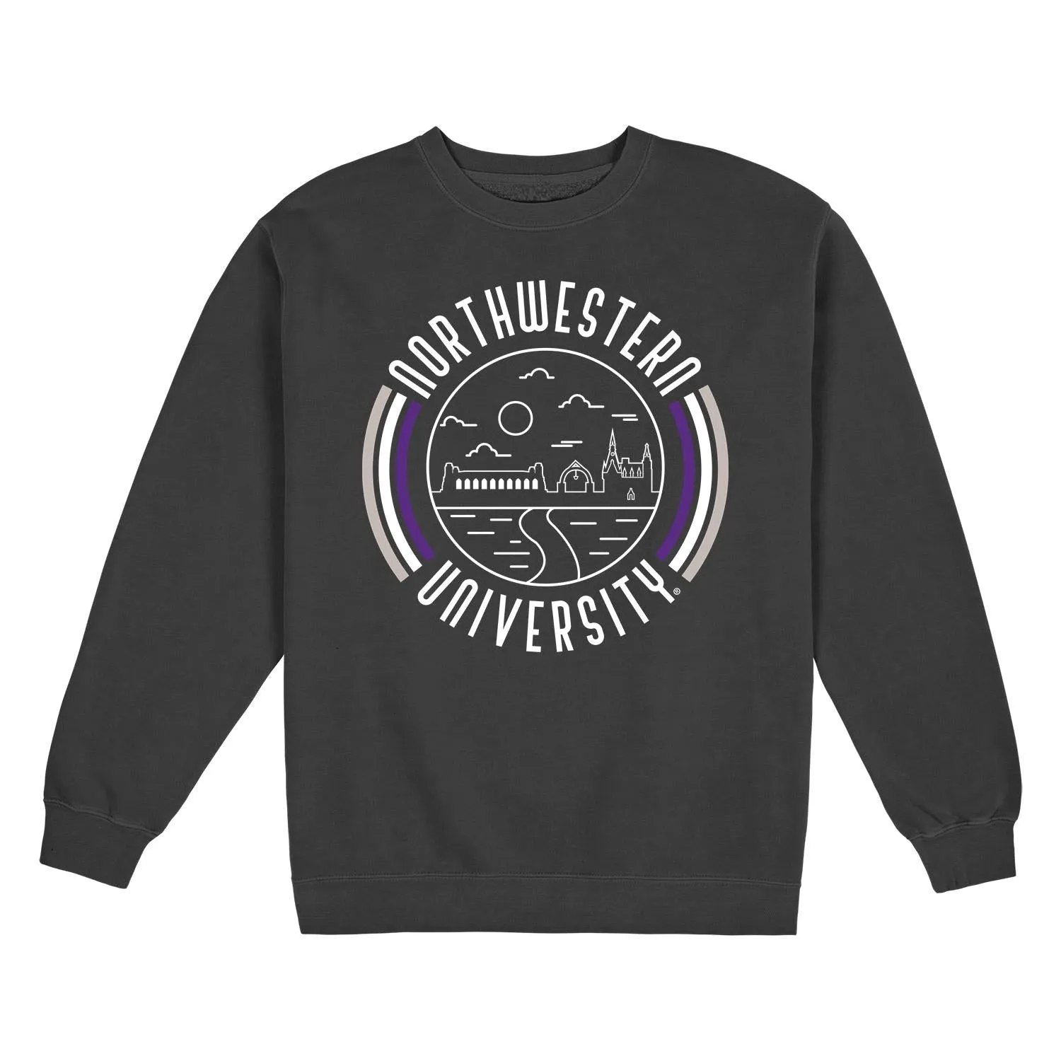 USCAPE Northwestern University '90s Flyer Fleece Crewneck, Black