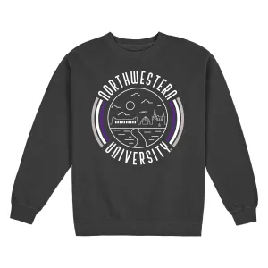 USCAPE Northwestern University '90s Flyer Fleece Crewneck, Black