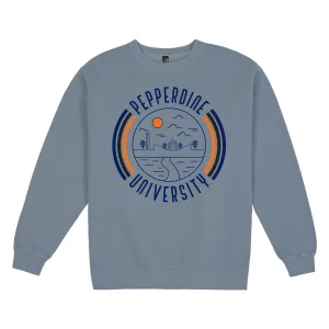 USCAPE Pepperdine University '90s Flyer Fleece Crewneck, Slate Blue