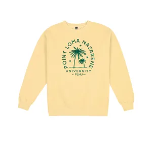 USCAPE Point Loma Typography Fleece Crewneck, Yellow