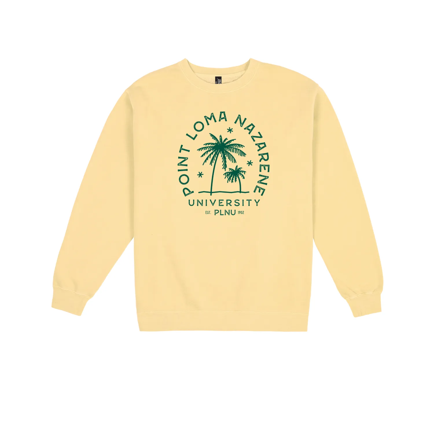 USCAPE Point Loma Typography Fleece Crewneck, Yellow