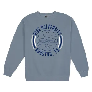 USCAPE Rice University '90s Flyer Fleece Crewneck, Slate Blue