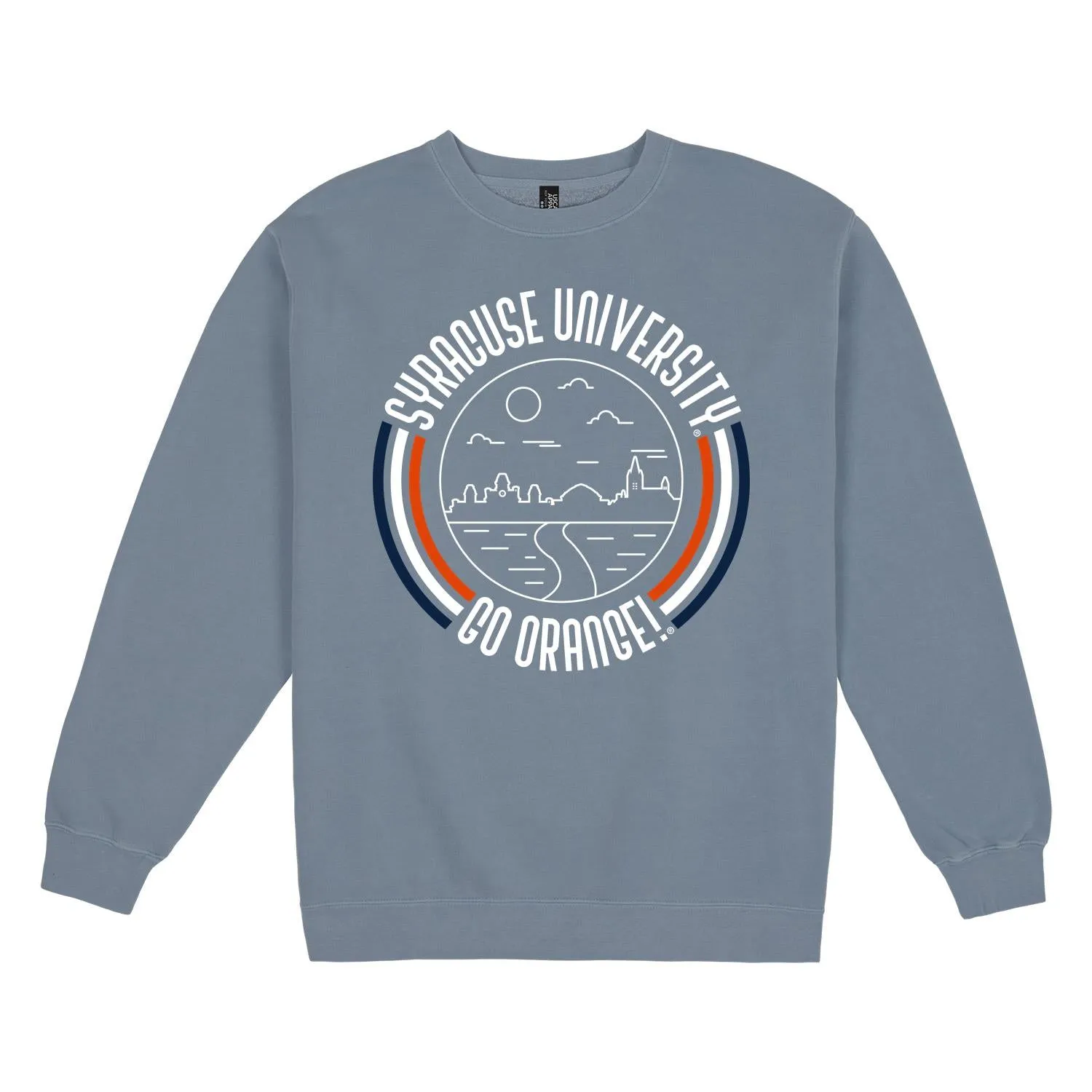 USCAPE Syracuse University '90s Flyer Fleece Crewneck, Slate Blue