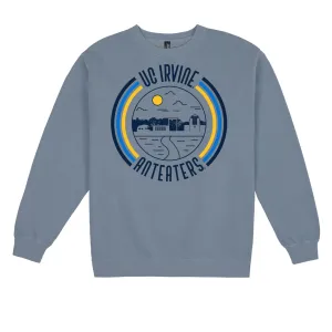 USCAPE UC Irvine '90s Flyer Fleece Crewneck, Slate Blue