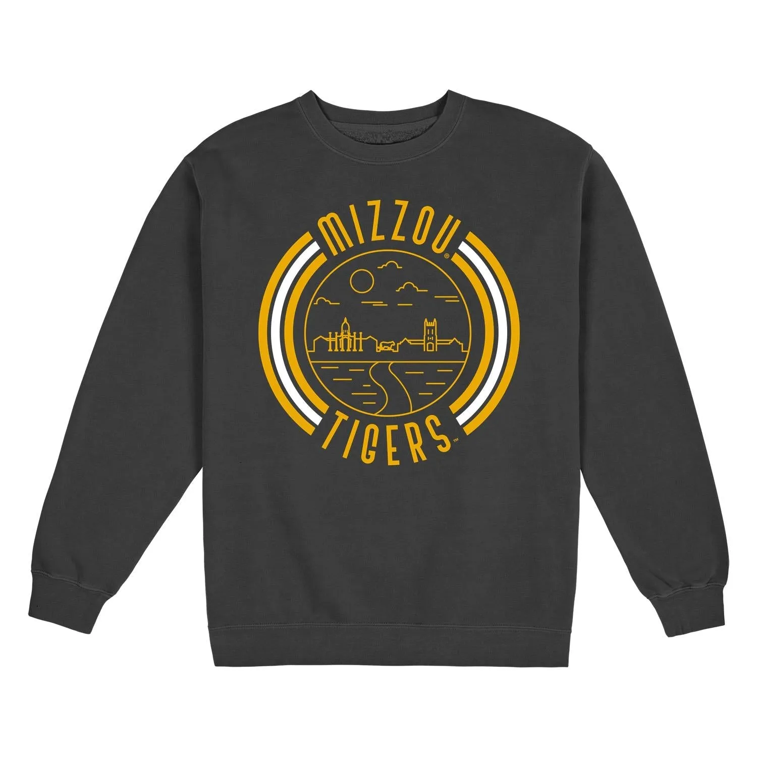 USCAPE University of Missouri - Mizzou '90s Flyer Fleece Crewneck, Black