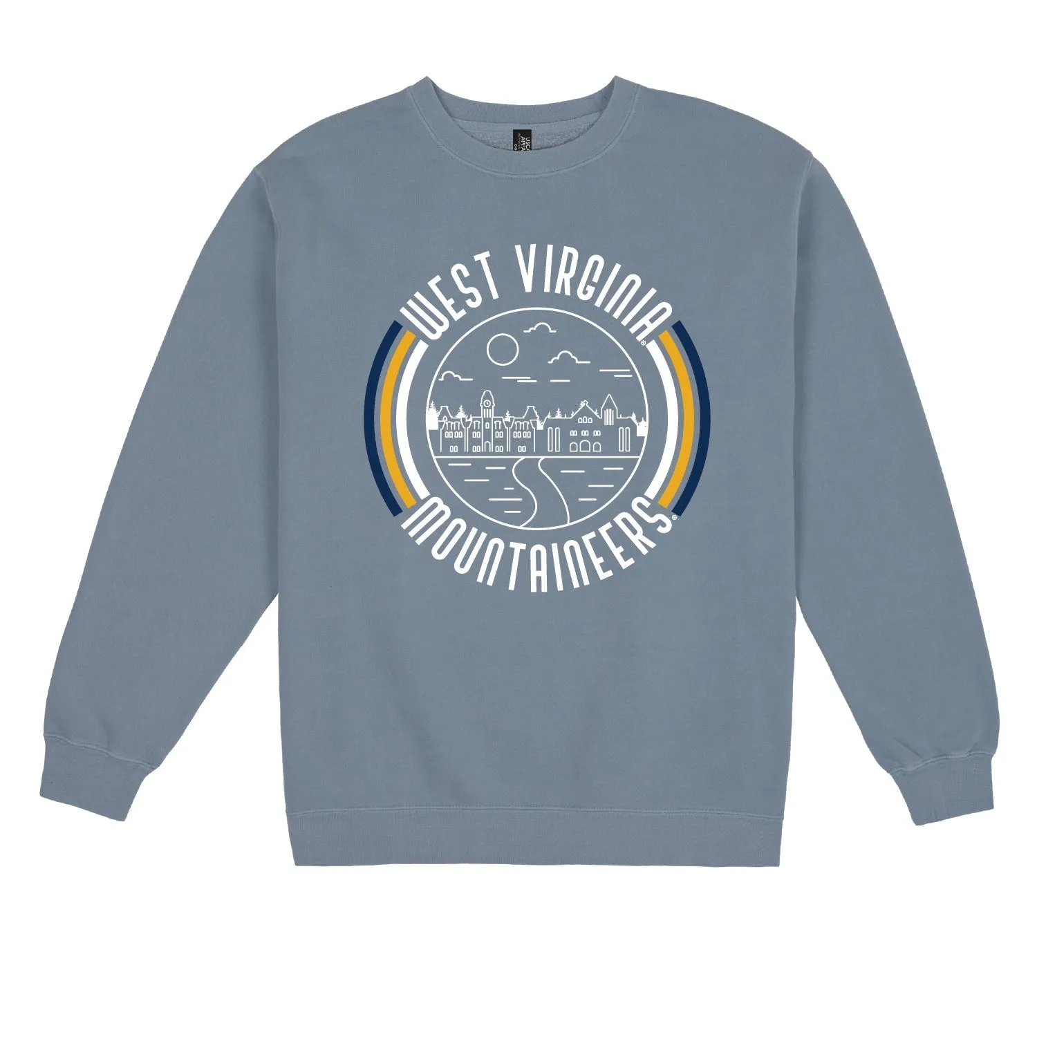 USCAPE West Virginia University '90s Flyer Fleece Crewneck, Slate Blue