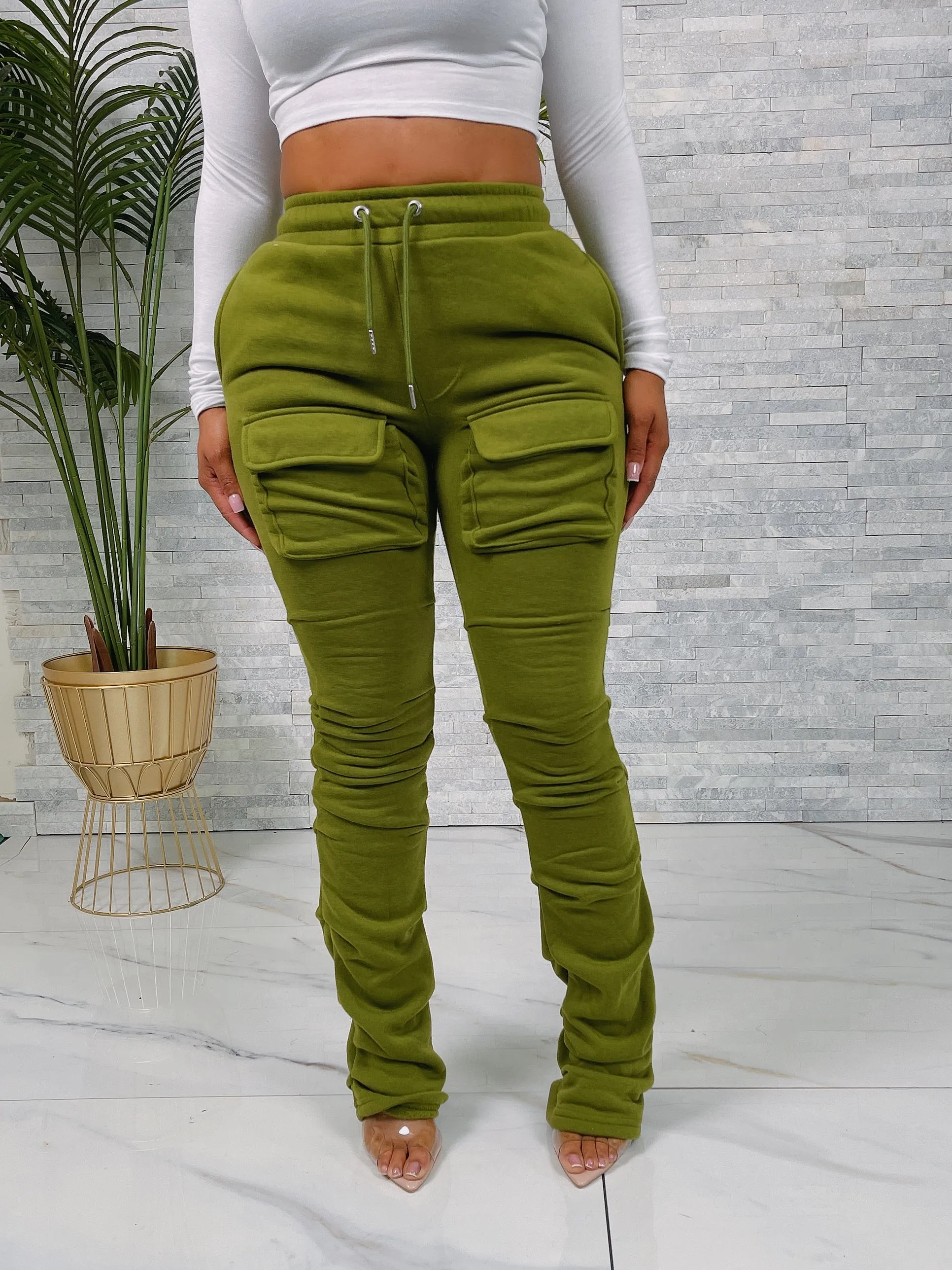 V215P - FLEECE STACKED PANTS