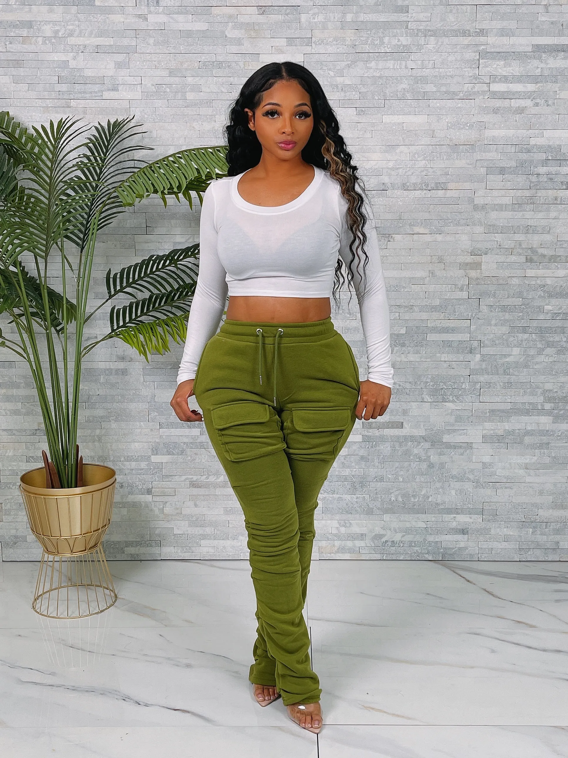 V215P - FLEECE STACKED PANTS