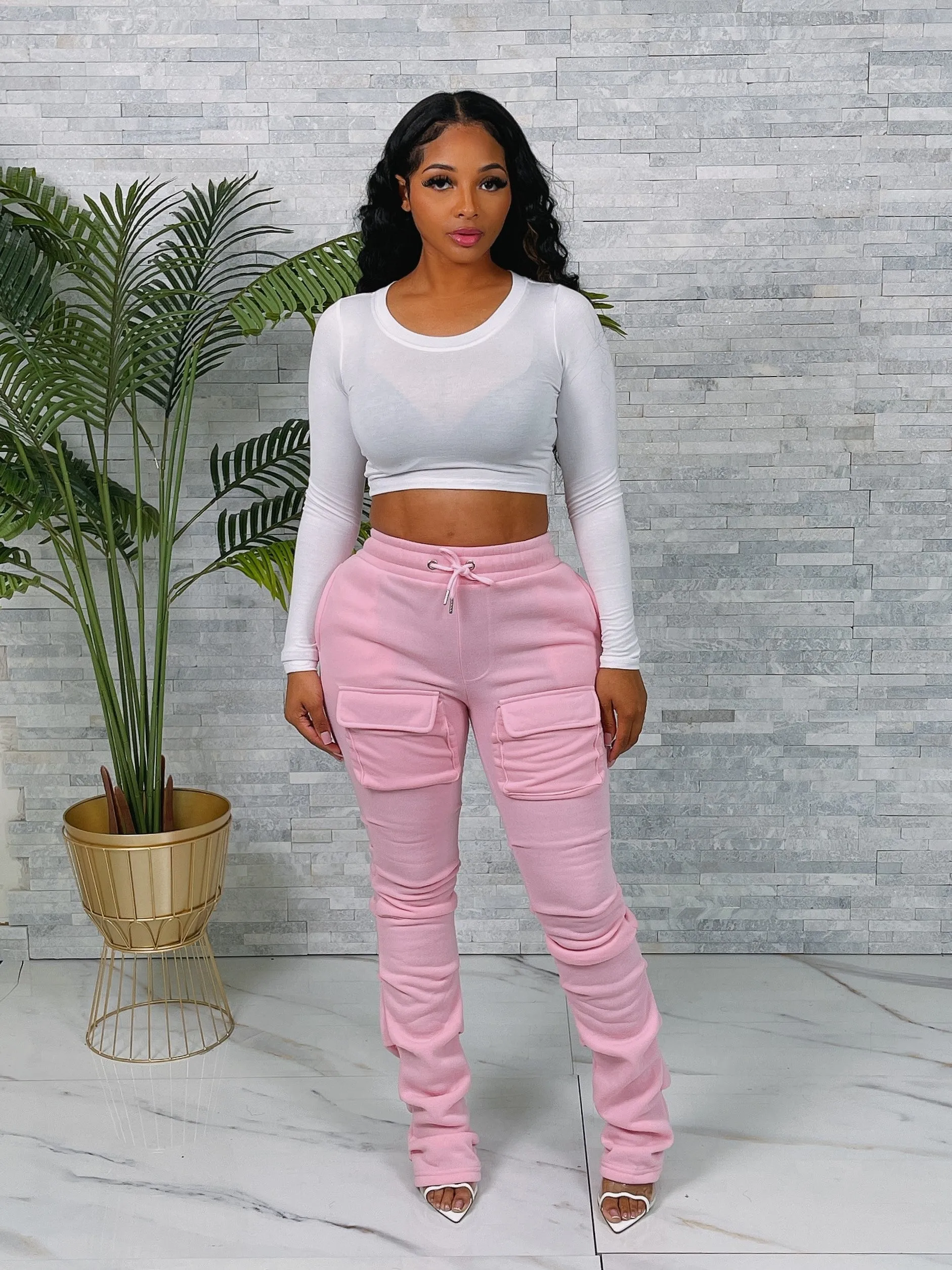 V215P - FLEECE STACKED PANTS