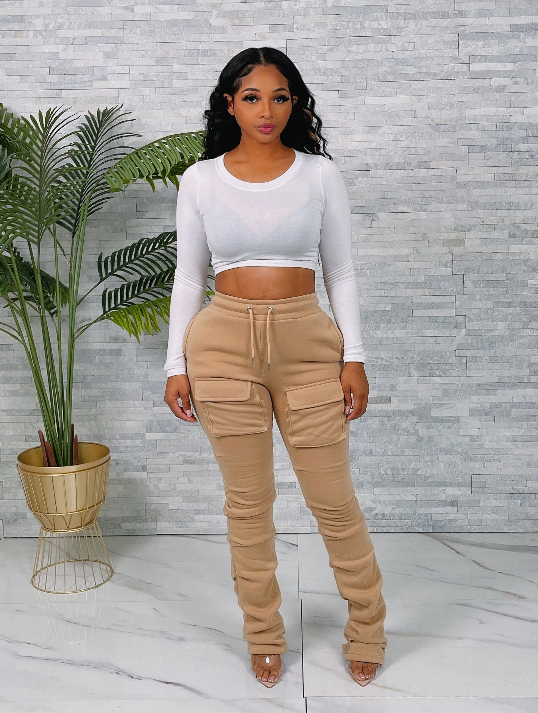 V215P - FLEECE STACKED PANTS