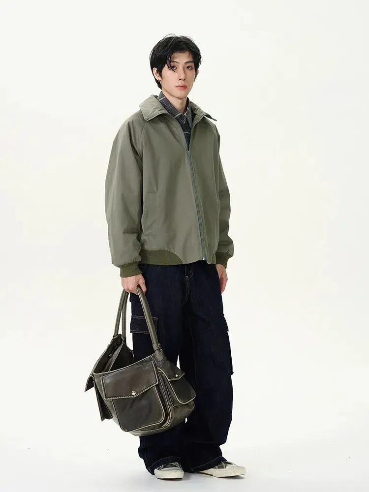 Velvet Pilot Jacket with Lapel Collar