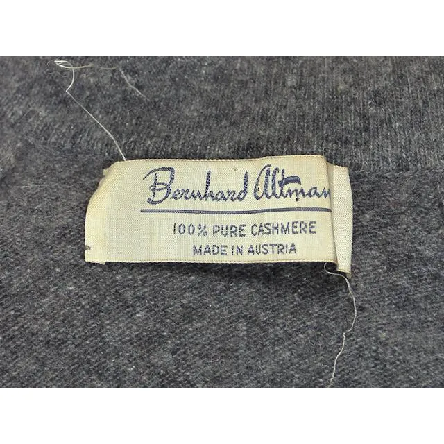 Vintage Cashmere Sweater Ladies Heather Gray B. Altman Shawl 1950s Small- Med