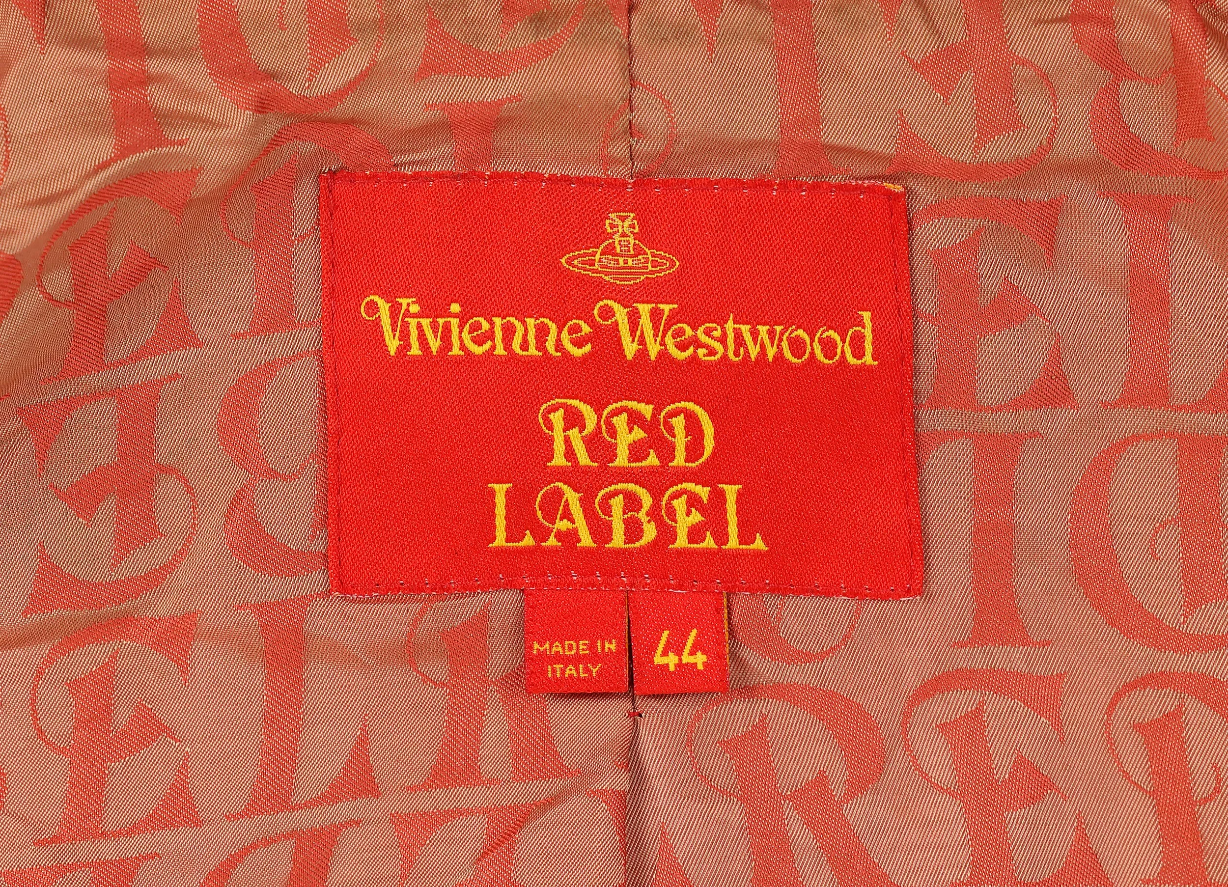 Vivienne Westwood Red Label Pea Jacket Coat - Red - Womens XL
