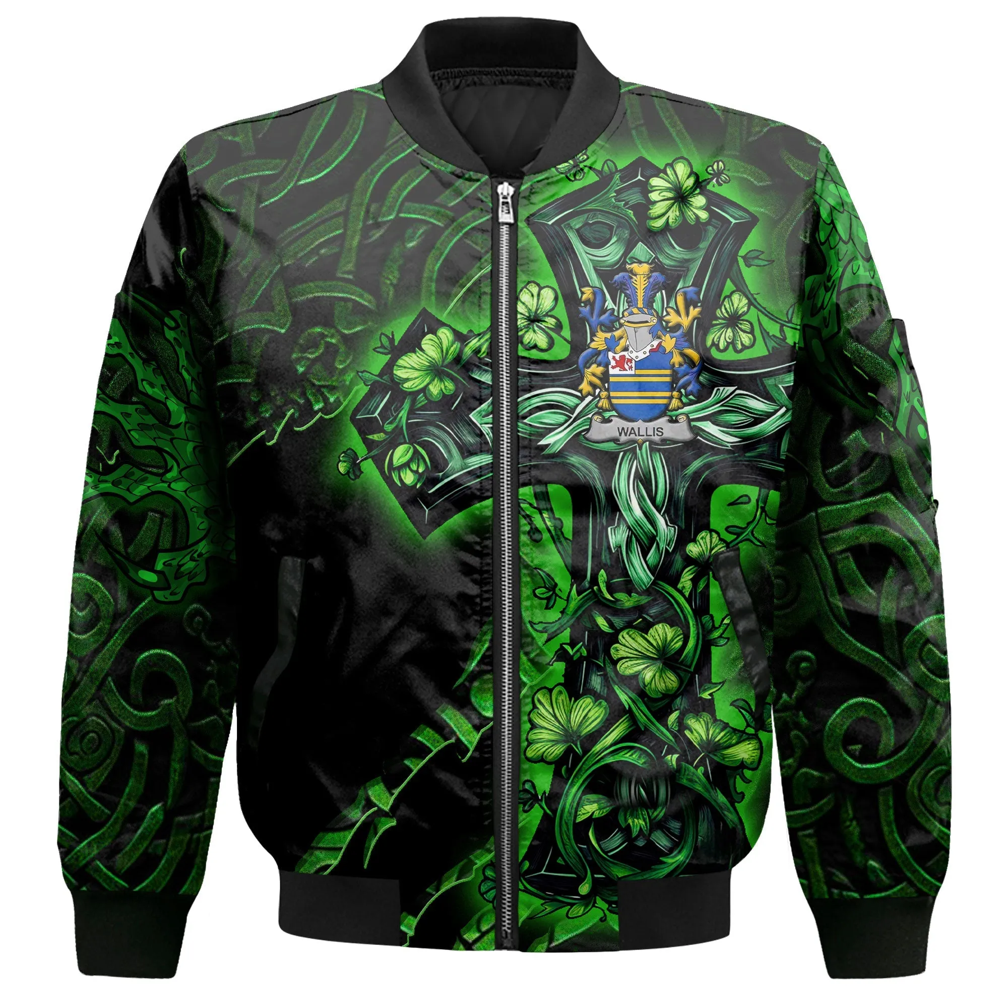 Wallis Bomber Jackets Celtic Cross And Dragon Style