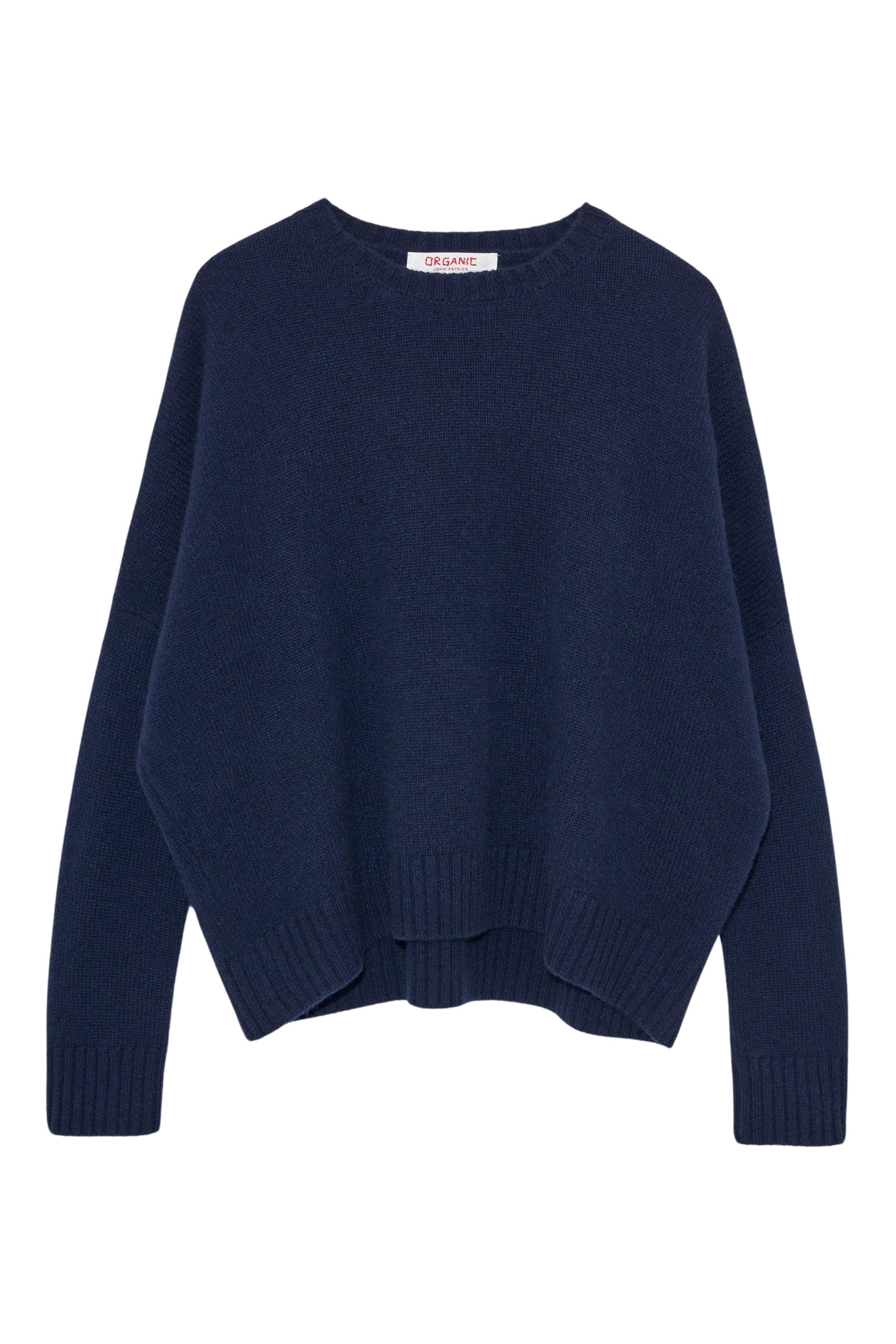 Wide Cashmere Pullover in Navy