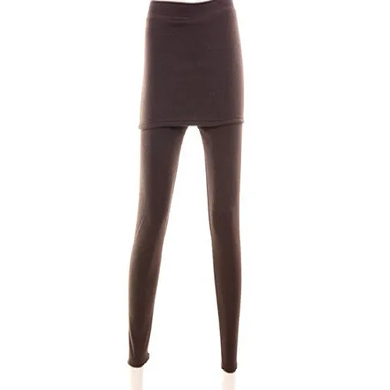 Women Winter Skirt Leggings- Soft Cotton and Mink Faux Fur Lined Thick, Select