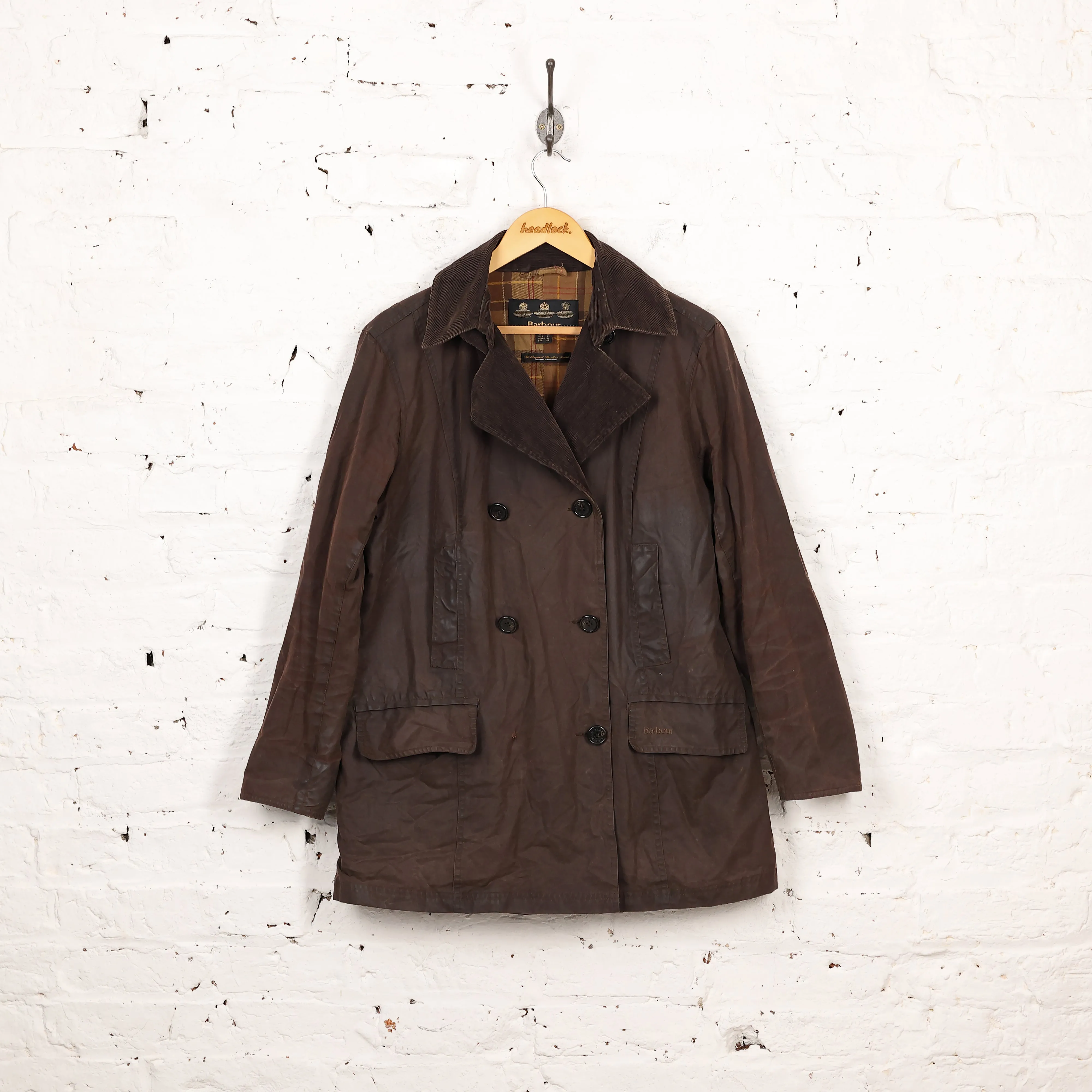 Women's Barbour Wax Pea Coat - Brown - Women's L