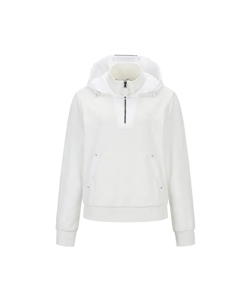 Women's Burn-Out Logo Anorak - Off-White