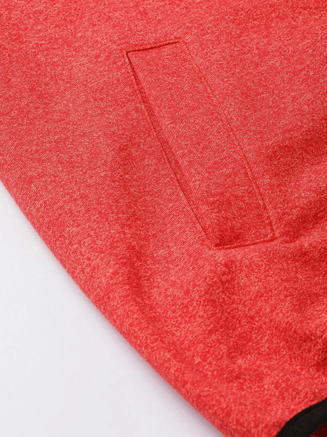 Women's Melange Red Bomber  Jackect