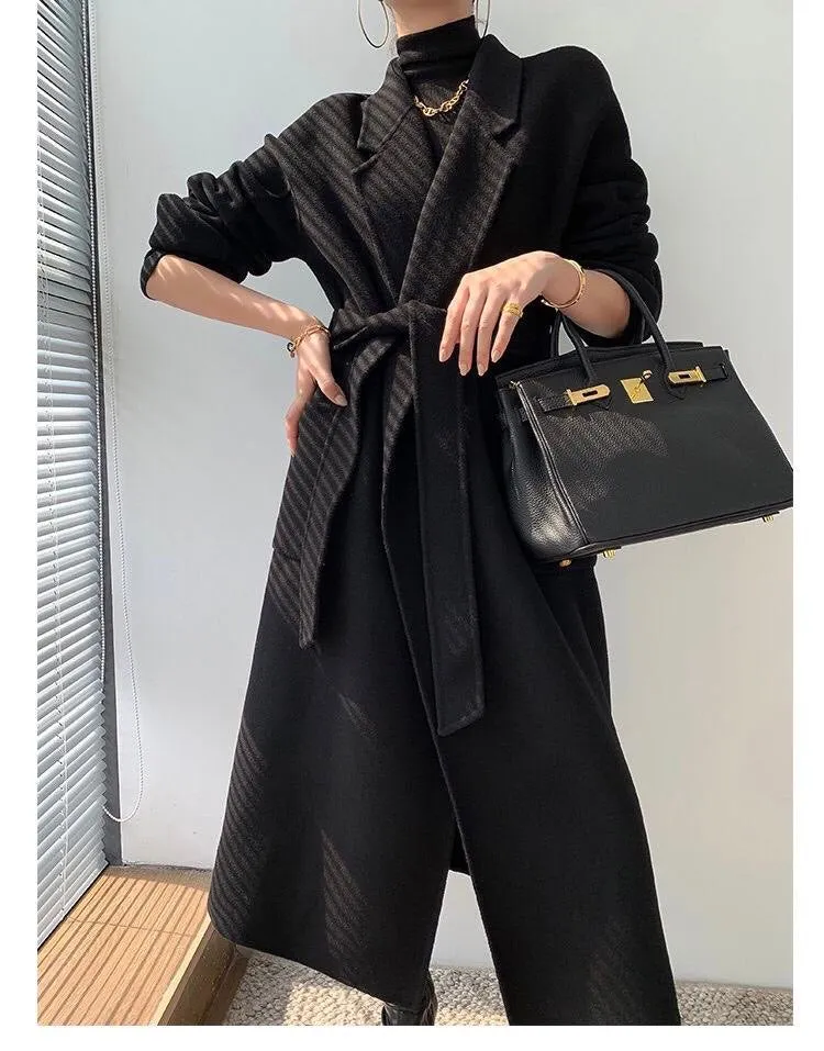 ZABRI Women's high quality autumn and winter long plus size wool customized oversize cashmere coat