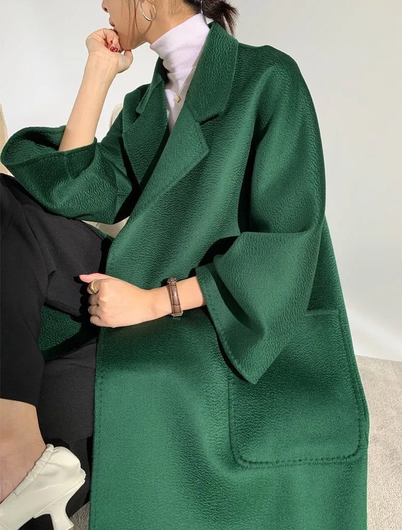 ZABRI Women's high quality autumn and winter long plus size wool customized oversize cashmere coat