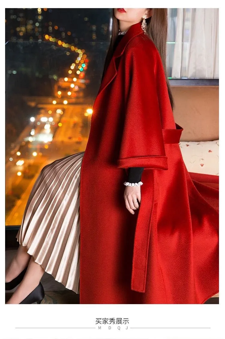 ZABRI Women's high quality autumn and winter long plus size wool customized oversize cashmere coat